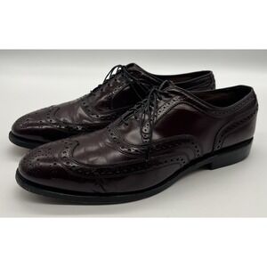 Allen Edmonds McAllister Dress Shoes‎ Mens 11 D Burgundy Wingtip Leather Oxford